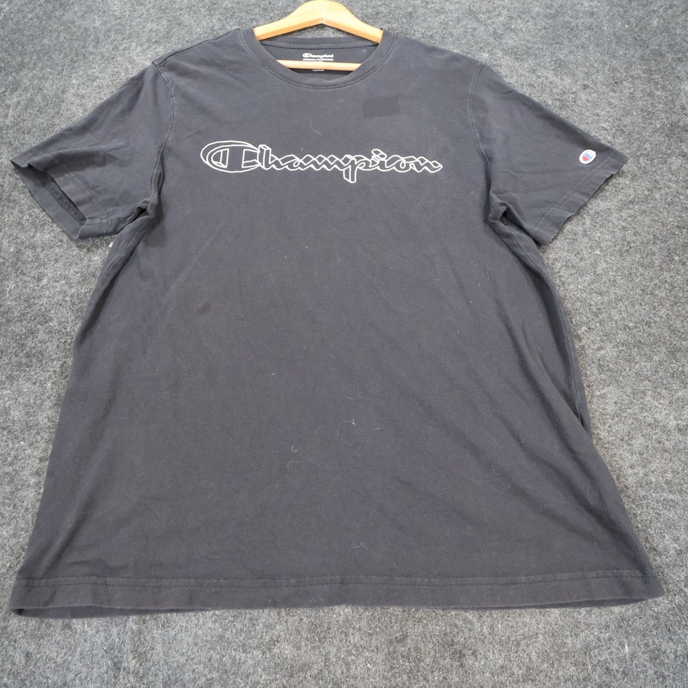 Champion T Shirt Mens XL Black Excellent Script Logo Graphic‎ Tee - Picture 9 of 12